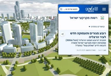 תוכנית תמ"ל 3006 בצפון הרצליה - הודעת רשות מקרקעי ישראל